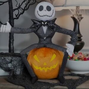 Disney Nightmare Before Christmas Jack Skellington Pumpkin Halloween Greeter New